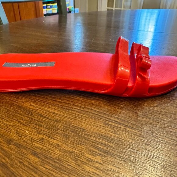 MELISSA Red Flip Flops Sandals Jellies Shoes Women's Size 9 - Picture 3 of 9